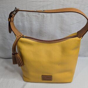 Dooney & Bourke-Mustard Colored-Pebbled Surface Paige Style Bag